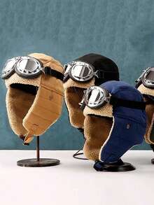 2pcs Plain Casual Ear Flap Hats, Thick Warm Thermal Lined Winter Hat For Men, Suitable For Cold Weather Outdoor Use