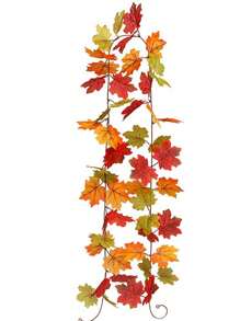 Halloween, Weihnachten 2 Stück Ahorn Blatt Girlande Herbst Girlande Ahorn Blatt 24 m künstliche Herbst Blatt Girlande künstliche Herbst Blatt Hänkende Rebe geeignet für Innen Außen Familie Hochzeit Halloween Thanksgiving Wanddekoration