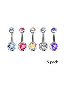 20 件随机肚脐环穿孔多件装肚脐环香蕉杠铃彩色身体肚脐环肚脐杠铃球不锈钢身体穿孔首饰适合女性和情侣