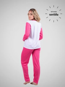 Kit 4 Long Comfort Pajamas Day To Day Night Line Colorful Long Sleeve Long Pants Women's Fashion - Nhiều màu - Xem 5