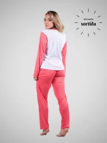 Kit 4 Long Comfort Pajamas Day To Day Night Line Colorful Long Sleeve Long Pants Women's Fashion - Nhiều màu - Xem 9