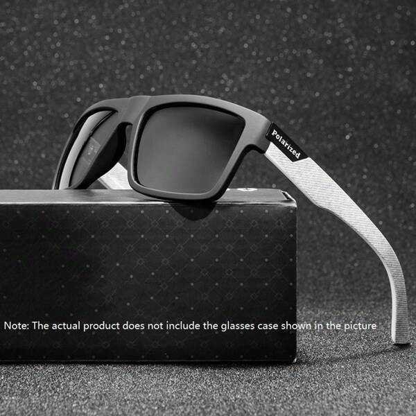 1 par de gafas de sol unisex de moda retro cuadradas con lentes negro y coloridos polarizados - Gafas de diseñador de marca de lujo, gafas de moda clásicas para hombres y mujeres para conducir, pescar, deportes, ciclismo, motocicleta, senderismo, calle y viajes. (Nota: Estuche para gafas no incluido) para verano, playa, vacaciones, al aire libre, viajes.