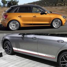 Auto Tür Aufkleber Seitenschweller Grafiken Rennenstreifen Autoteile für Audi A1 8X GB GBA Sportback Ego Plus TFSI E-Tron Urban