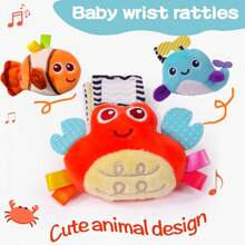 Baby Rattle Socks, Colorful Decorative Bracelet Wrist Rattle Shaking Toys, Easter Gift - Ocean Toy Socks 4-piece Set - View 5