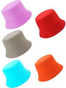 男女通用可折叠渔夫帽夏季防晒巴拿马鲍勃嘻哈帽太阳帽户外沙滩渔夫帽 - 純色 - 查看 1