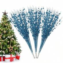 10 cây thông Noel nhân tạo màu vàng hồng quả mọng trang trí 43cm kim sa lấp lánh quả mọng đỏ trang trí cây thông Noel vòng hoa Giáng sinh năm mới, Giáng sinh - Nhiều màu - Xem 15