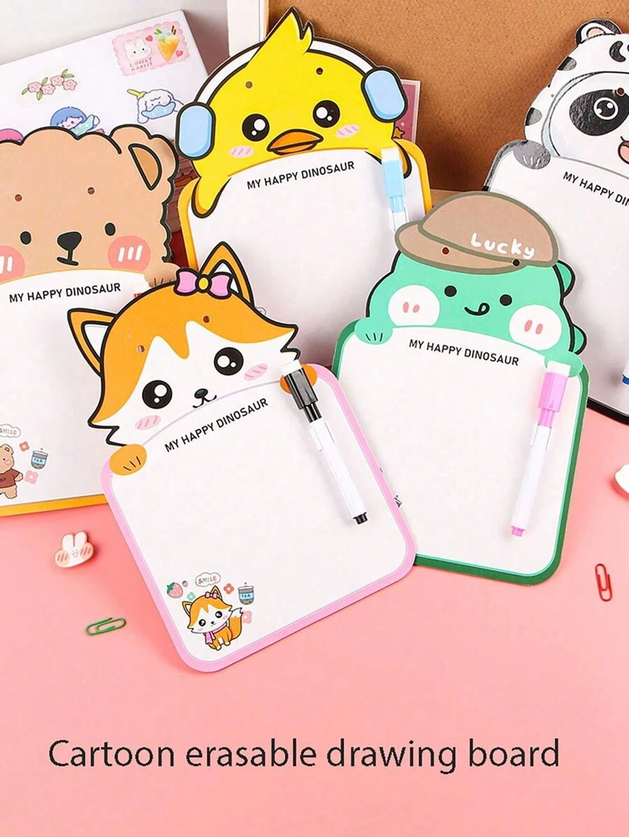 1 pieza Pizarra de dibujo borrable con cuerda de colgar enviada al azar (estilo/color/accesorios aleatorios), de vuelta a la escuela - Multicolor - Ver 1