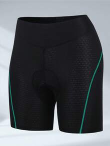 BEROY 女士騎行內衣，加墊設計，寬鬆腰帶，輕薄透氣網布，適用於單車騎行啦啦隊運動車手練習。 - 綠色 - 查看 4