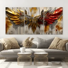3pcs/Set Abstract Angel Wings Framed Canvas Poster, Modern Wall Art For Bedroom, Living Room, And Corridor, Ideal Decor And Room Decoration Gift - 彩色 - 查看 5