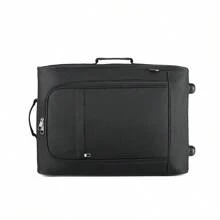 Trolley da cabina leggero da 20 pollici, borsa da viaggio morbida con doppie ruote, omologata per il trasporto in cabina, per uomo e donna. Valigia resistente e impermeabile, perfetta per viaggi di lavoro e vacanze. - nero - Visualizzare 7