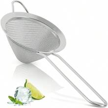 1 Set Kitchen 304 Stainless Steel Fine Mesh Strainer For Kitchen - Sieve Sifters For Food, Tea, Rice, Oil, Noodles, Fruits, Vegetables - Rust-Proof, Easy To Clean Drink Strainer (Silver) - Silver - View 9