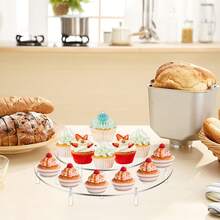 Acrylic Display Riser, 3-Layer Transparent Cupcake Rack Riser, Perfume Rack Receiver, Half Moon Dessert Rack, Food Display Rack - Transparent - View 6