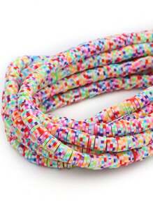 1 szt. 350 szt. 6mm Multicolor miękka glina płaskie okrągłe koraliki dystansowe DIY ręcznie robiona bransoletka naszyjnik akcesoria rzemieślnicze zestaw materiałów eksploatacyjnych, prezent świąteczny