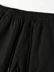 2pcs Tween Boys' Fashion Drawstring Casual Cargo Pants, Spring Autumn Summer - Blue - View 4