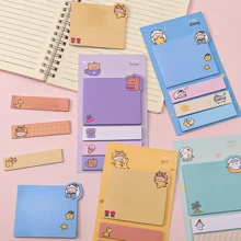 1-4pcs 80张创意精美可爱卡通动物便利贴，返校，学校用品，学校，便利贴，美观学校用品，文具 - 彩色 - 查看 3