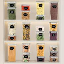 32 recipientes de almacenamiento de cocina sellados con tapas, accesorios de cocina, almacenamiento de especias de cocina, adecuados para refrigeradores, gabinetes, almacenamiento de harina, azúcar, pasta, cereales e ingredientes para hornear, incluidas etiquetas, pegatinas, marcadores, almacén local