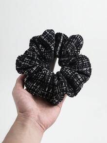 1 件黑色粗格子发圈，百搭发饰，适合发髻、马尾辫，秋冬季 - 彩色 - 查看 6