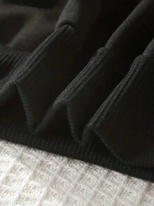 1pc Tween Girls Printing Crew Neck Pullover Sweatshirt, Summer Student Wear - Black - View 3