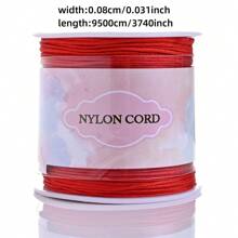 1 Rolo Corda de Nó Chinês de Cordão de Nylon para Fazer Pulseiras, Colares, Artesanato Manual Acessórios, Comprimento 95m/3740in, Largura 0,8mm