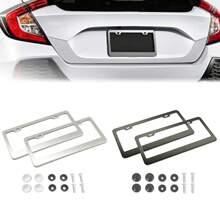 2 Pieces American Aluminum License Plate Frames, Square Holes And Rounded Corners American Car Protection Frame, With Screw Fittings - one-size - View 10