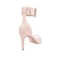 Women's Sandal Thick Strap Ankle Buckle Party Comfort Open Heel 9.5cm Thin Round Toe - Màu hồng gỉ - Xem 3