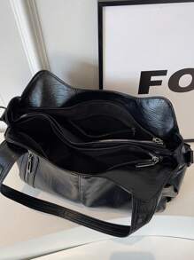 DareSee Waterproof Business Casual PU Tote Black Bag Multi-Pocket Design With Compartments Shoulder Bag Multifunctional Crossbody Bag Suitable For Teen Girls, Female College Students, White-Collar Workers And Rookies, Perfect For Work, Business Commuting, Shopping, Outdoor Travel And School, Large Capacity Bag For Women Music-Fest Y2K-Fest Back To School Autumn , Bags Perfect For Fancy Party Matching With Costumes Winter Gifts Music Fest - Black - View 8