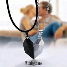 1pc Unique Gothic Style Heart Pendant Necklace, Jewelry Party Gift, Fashion Accessories, Couple Matching Fathers Day Gift - Style 1 - View 5