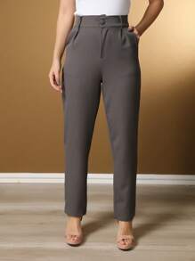 Women's Pants/Tailor Pants/Basic Pants/Elegant Pants/Skinny Pants/Blogger Pants/Fashion Pants - 深灰色 - 查看 2