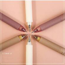 4pcs Rose And Poem Gel Pens Set Retro Flower Design 0.5mm Ballpoint Black Color Ink For Writing Office School - Black - View 7