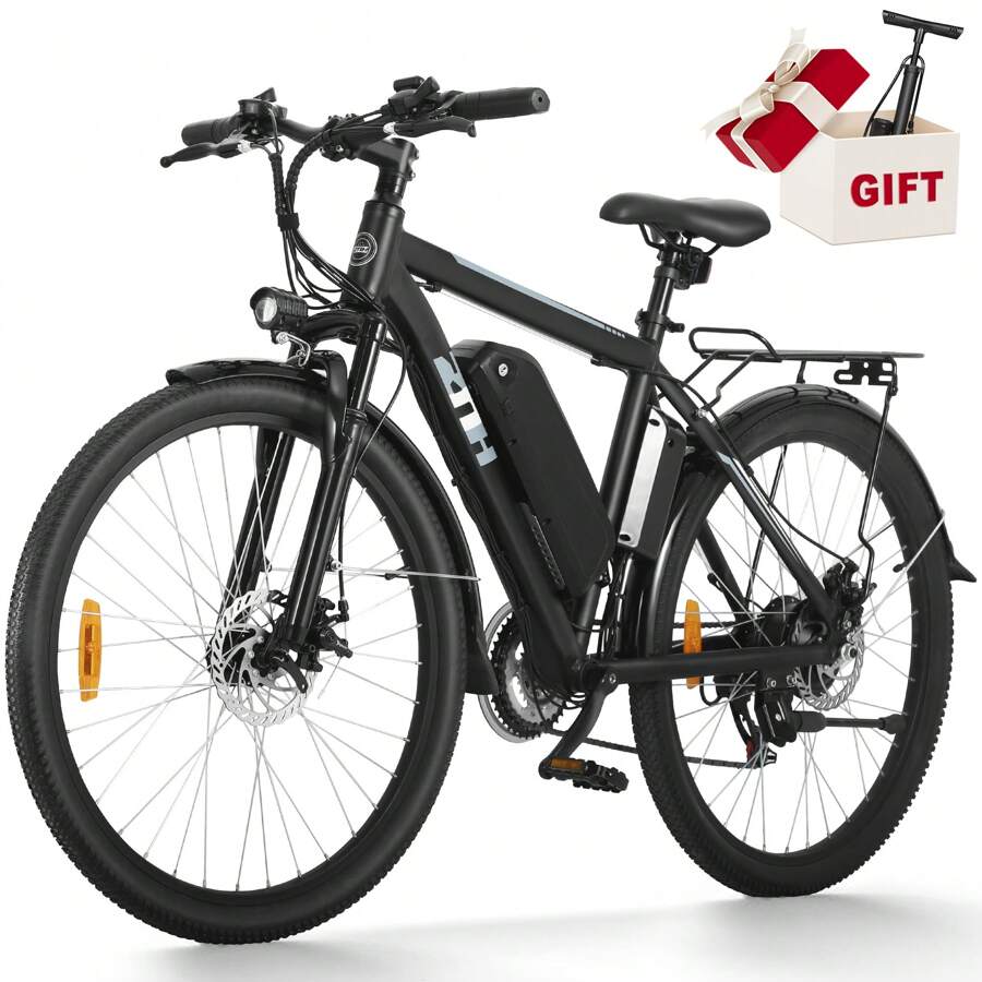Electric Bike For Adults, 350W Ebike Full Suspension 26'' Electric Mountain Bike 36V/48V 13Ah Removable Battery, E Bike 7-Speed - 黑色 - 查看 1