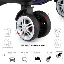 20 Inch Lightweight ABS Fashion Cabin Suitcase Carry-On Hand Luggage With TSA Lock YKK Zipper 4 Double Wheels Trolley Travel Case Ideal For Business Trips Travel Vacations Men And Women - Purple - View 9