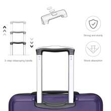 20 Inch Lightweight ABS Fashion Cabin Suitcase Carry-On Hand Luggage With TSA Lock YKK Zipper 4 Double Wheels Trolley Travel Case Ideal For Business Trips Travel Vacations Men And Women - Purple - View 7