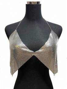 1pc Sexy Glitter Bra Body Chain For Women Parties - Gold - View 7