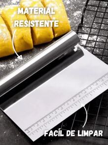 Spatula And Dough Scraper In Stainless Steel With Tubular Handle 15cm Multisuo Stainless Steel Cutter With Measure Ruler - 不銹鋼 - 查看 7