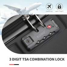 KONO Maleta de viaje con ruedas de 24/28 pulgadas, ligera, de ABS duro, con candado TSA, cremallera YKK, 4 ruedas dobles, ideal para viajes de negocios y vacaciones de hombres y mujeres, equipaje de viaje, maleta, maleta, maleta, equipaje de viaje resistente