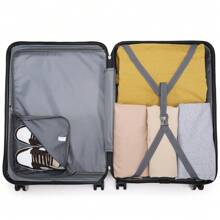 KONO Maleta de viaje con ruedas de 24/28 pulgadas, ligera, de ABS duro, con candado TSA, cremallera YKK, 4 ruedas dobles, ideal para viajes de negocios y vacaciones de hombres y mujeres, equipaje de viaje, maleta, maleta, maleta, equipaje de viaje resistente
