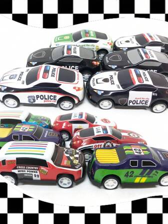 12PCS Pull Back Metal Cars, Super Racing. New Design,High Quality.Children's Toy Car Model,Mini Racing Car Toys.Simulation Of Real Style,The Right Propotion Of Design. Collect Them All.Racing Team Auto Club.