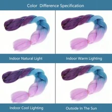 Synthetische Haarverlängerungen in Dreifarbton zum Flechten von Zöpfen, Jumbo Zopf Haare für Crochet Box Expression Zöpfe, 24 Zoll, geeignet für täglichen Gebrauch und Partys