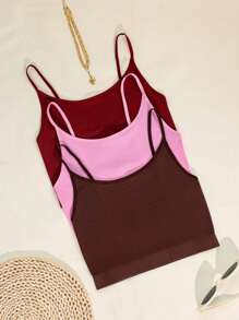 8pcs Seamless Stretchy Active Camis & Sports Bras, Breathable Multicolor Women Undergarments - Nhiều màu - Xem 10