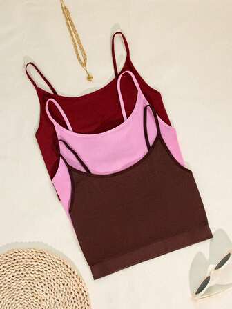 8pcs Seamless Stretchy Active Camis & Sports Bras, Breathable Multicolor Women Undergarments