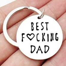 1 件最佳爸爸不锈钢钥匙扣，儿子/女儿送给爸爸的有趣礼物，可爱的父亲节礼物，汽车配件，包包挂饰