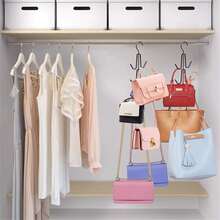 1pc Metal Purse Hanger Organizer For Closet/Clothing Store - Keep Purses Visible And In Good Condition - Space Saving Backpack Rack Multi-Layer Bag Hanger Wrought Iron Handbag Belt Hook Home Cloakroom Storage Rack Decorations Autumn Decor Festival Decor Room Decor Home Decor Fall Decor Bedroom Decor - Multicolor - View 6