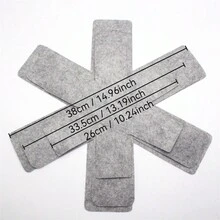 3pcs Felt Pot Holder Coaster Gray Anti-Slip Heat Insulation Protective Mat Three-Piece Set Of Non-Woven Fabric Wear-Resistant And Practical - Multicolor - View 2