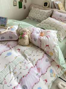 1 件亲肤透气羽绒被套，吸湿排汗柔软质地，耐用可水洗不褪色抗菌加厚保暖被套，适用于卧室、客房、宿舍、儿童房，四季皆宜 - 曼妙花語 - 查看 8