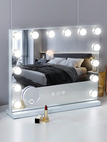 FENCHILIN Hollywoo Spiegel Lighting 14 Dimmer LED Lights Make Up Temperatures Touch Control Makeup Dressing Tafel 50 42 Cm Wit view 6