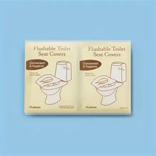 10/50/100 pièces Housses de siège de toilette jetables pour voyage - Housses de siège de toilette portables pour voyages et hôtels, grande taille, couvre-siège en papier imperméable et universel, dissolvable, décoration de salle de bain pour l'été