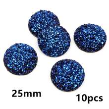 10pcs 20/25mm Flat Back Resin Cabochon Beads, Suitable For Bracelet, Earrings And Other DIY Jewelry Making Accessories - Resin Cabochon - View 61
