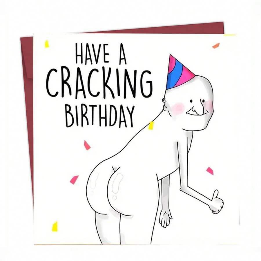1pc Funny Birthday Card With Offensive Design, Unusual Gift For Family, Friends, Colleagues Or Partner - Multicolor - View 1