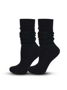 10Pairs Women Scrunch Socks With Multiple Colors Mixed And Matched, Two In One Pile Women Socks For Daily Wear,   Socks, Comfortable Women Mid Calf Socks, Soft, Breathable Slouchy Socks, Thick, Warm, Men's And Women's Long Tube Socks - Multicolor - View 2