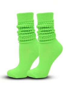 10Pairs Women Scrunch Socks With Multiple Colors Mixed And Matched, Two In One Pile Women Socks For Daily Wear,   Socks, Comfortable Women Mid Calf Socks, Soft, Breathable Slouchy Socks, Thick, Warm, Men's And Women's Long Tube Socks - Multicolor - View 6